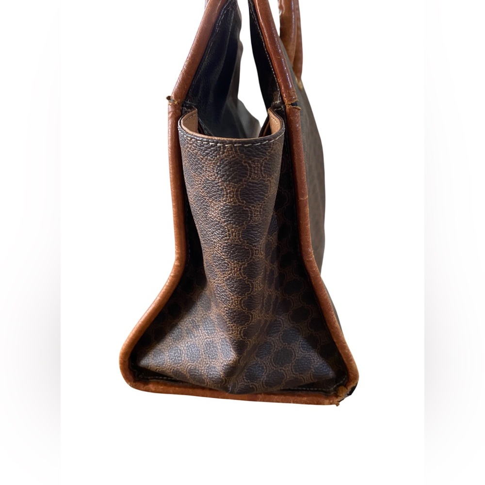 CELINE Paris Macadam Tote with Tan Leather Trim has wear - Picture 5 of 15